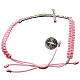 Medjugorje bracelet with pink cord and strass s2