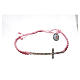 Medjugorje bracelet with pink cord and strass s3