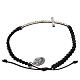 Medjugorje bracelet with black cord and strass grains s2