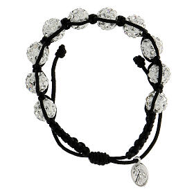 Bracelet Medjugorje perles cristal sur corde