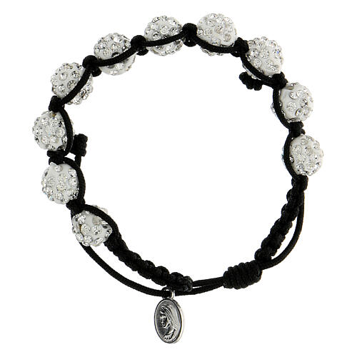 Bracelet Medjugorje perles cristal sur corde 1