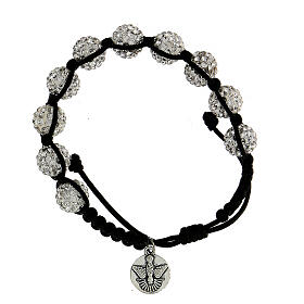 Bransoletki, Koronki Pokoju, dziesiątki różańca: Bransoleta Medjugorje sznurek z koralikami Swarovski Bransoletki, Koronki Pokoju, dziesiątki różańca: Bransoleta Medjugorje sznurek z koralikami Swarovski