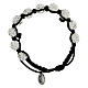 Medjugorje bracelet with cord and strass grains s1