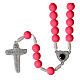 Medjugorje rosary in pink fimo s2