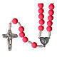 Medjugorje rosary in pink fimo s1