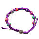 Medjugorje bracelet in fimo, purple cord s1