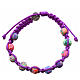 Medjugorje bracelet in fimo, purple cord s2