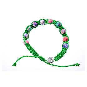 Medjugorje bracelet in fimo, green cord