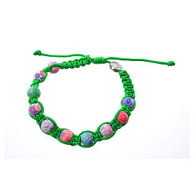 Medjugorje bracelet in fimo, green cord