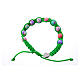 Medjugorje bracelet in fimo, green cord s1