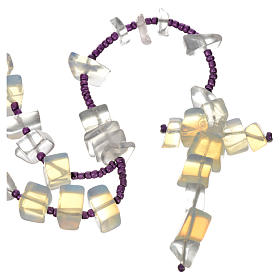 Medjugorje rosary beads in transparent hard stones