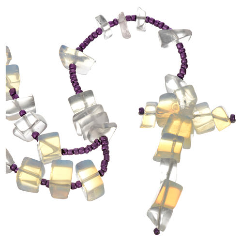 Medjugorje rosary beads in transparent hard stones 1