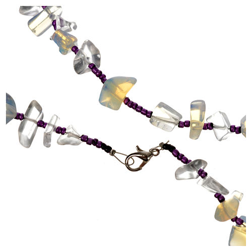 Medjugorje rosary beads in transparent hard stones 2