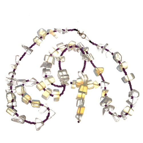 Medjugorje rosary beads in transparent hard stones 3