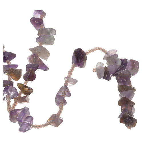Medjugorje rosary beads in lilac hard stones 1