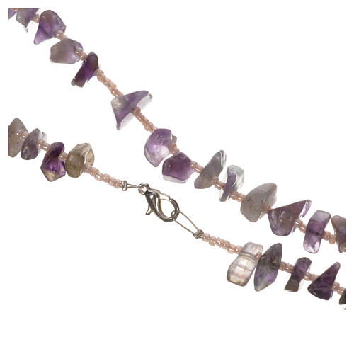 Medjugorje rosary beads in lilac hard stones 2