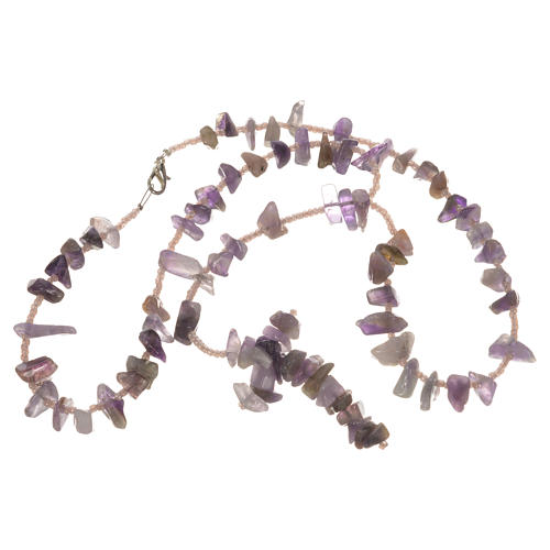 Medjugorje rosary beads in lilac hard stones 3