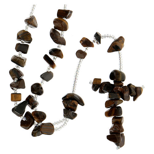 Medjugorje rosary beads in brown hard stones 1