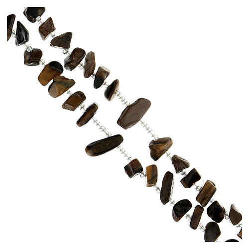 Medjugorje rosary beads in brown hard stones 3