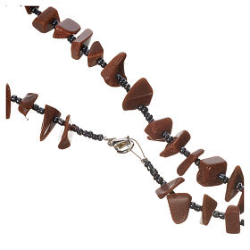 Terços e Porta Terços Nossa Senhora de Medjugorje: Terço Medjugorje pedra semipreciosa castanho