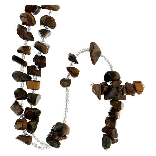 Medjugorje rosary beads in brown hard stones 2