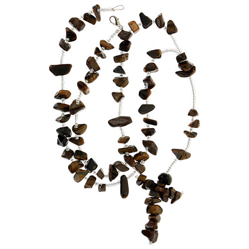 Medjugorje rosary beads in brown hard stones 4