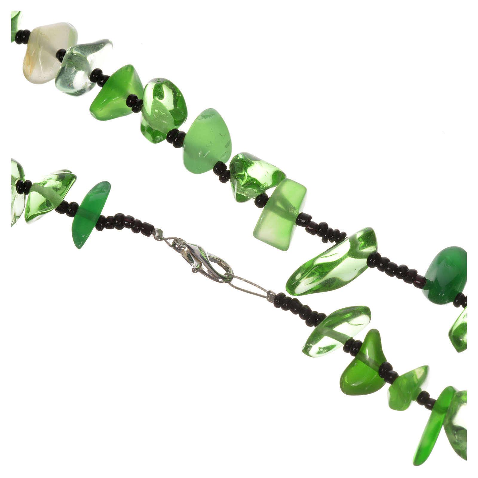 Chapelet Medjugorje pierre dure verte transparente | vente en ligne sur ...