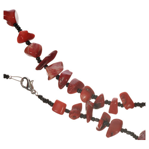 Medjugorje rosary beads in red hard stones 5