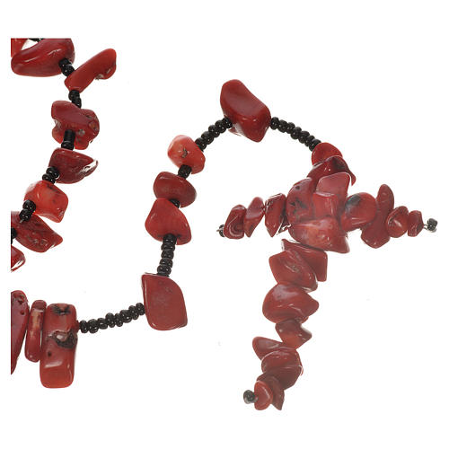 Medjugorje rosary beads in red hard stones 1