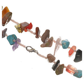 Medjugorje rosary beads in multicoloured hard stones