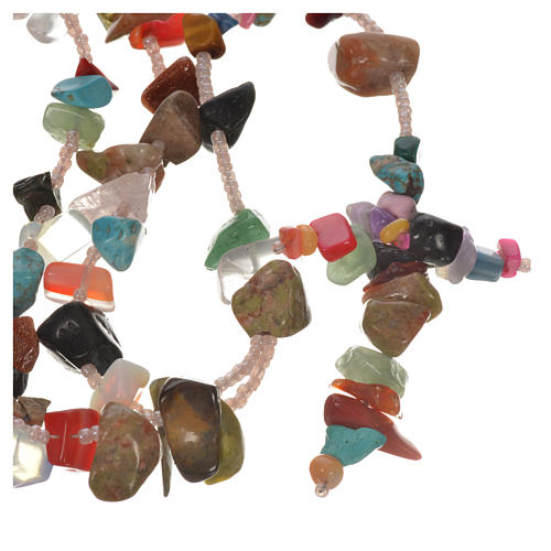 Medjugorje rosary beads in multicoloured hard stones 4