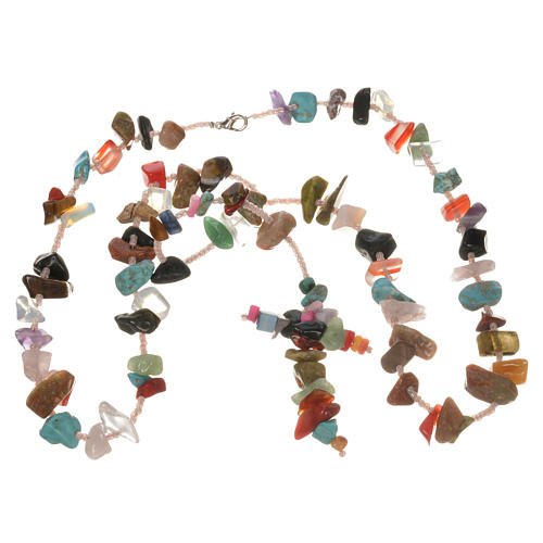 Medjugorje rosary beads in multicoloured hard stones 6