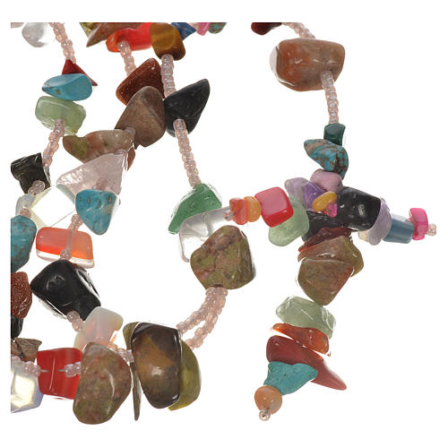 Medjugorje rosary beads in multicoloured hard stones 1