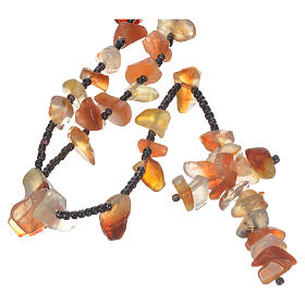 Medjugorje rosary beads with amber hard stones.