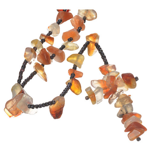 Medjugorje rosary beads with amber hard stones. 1