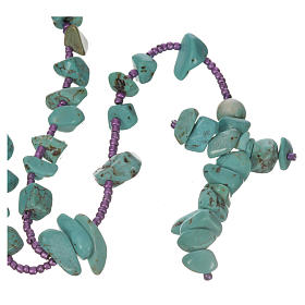 Medjugorje rosary beads in aqua green hard stones
