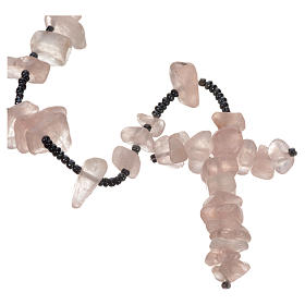 Medjugorje rosary beads with transparent pink hard stones.