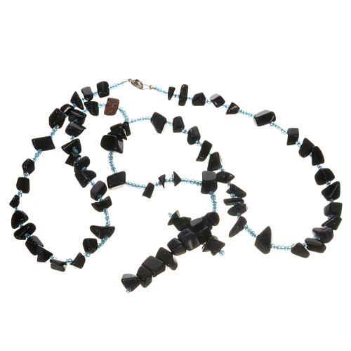Medjugorje rosary beads in black hard stones 3