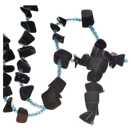 Medjugorje rosary beads in black hard stones 1