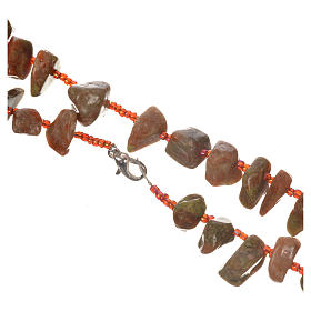 Medjugorje rosary beads in red marble coloured hard stones