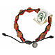 Medjugorje bracelet black red cord, crosses olive wood s1