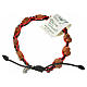 Olive wood crosses Medjugorje bracelet on black red cord s2