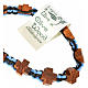 Medjugorje bracelet black blue cord, crosses olive wood s3
