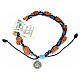Olive wood crosses Medjugorje bracelet on black blue cord s2
