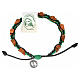 Olive wood crosses Medjugorje bracelet on black green cord s2