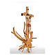 Crucifixo Medjugorje em madeira de pinheiro sobre raíz h 133 cm s12