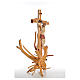 Crucifixo Medjugorje em madeira de pinheiro sobre raíz h 133 cm s4