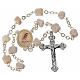 Single-decade Medjugorje rosary white stone, rounded medal s1