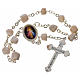 Single-decade Medjugorje rosary white stone, rounded medal s2