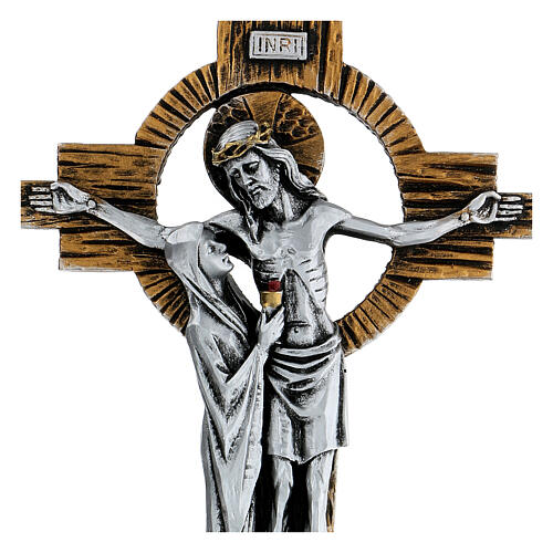Crucifixo Medjugorje Cristo e Maria 25x16 cm 2